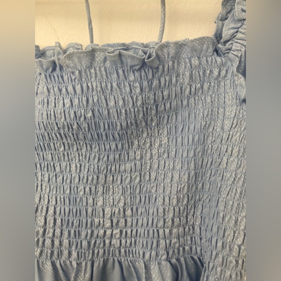 Hill House The Athena Nap Dress - Light Blue Glitter Check - sz M - Picture 5 of 6